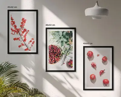 Set de tablouri decorative cu fructe de pădure minimaliste