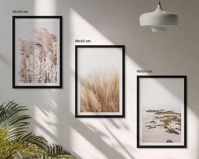 Set tablouri decorative Câmpuri de iarbă de pampas și o plajă boho