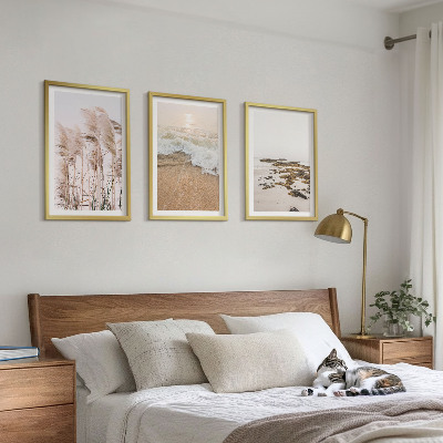 Set tablouri pentru dormitor Iarbă de plajă valuri pietre boho