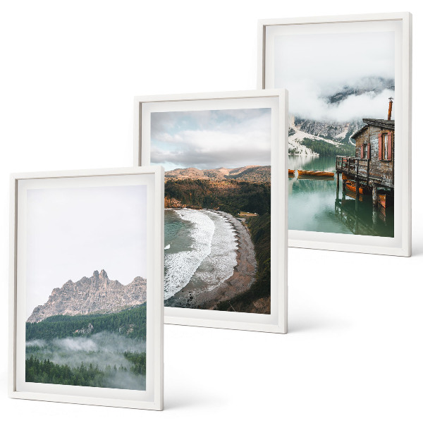 Set tablouri decorative Casă din lemn pe plaje montane