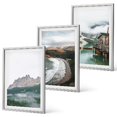 Set tablouri decorative Casă din lemn pe plaje montane