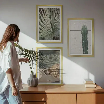 Set tablouri decorative cu tematică de accesorii pentru plante tropicale