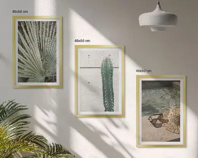 Set tablouri decorative cu tematică de accesorii pentru plante tropicale