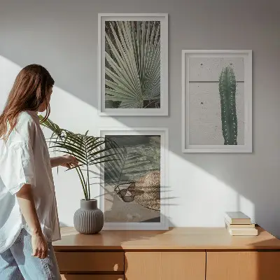 Set tablouri decorative cu tematică de accesorii pentru plante tropicale