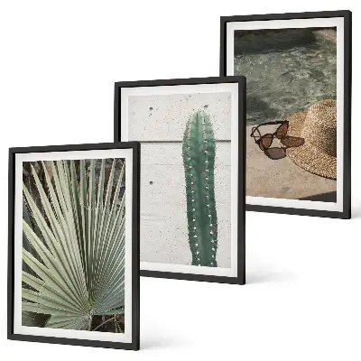 Set tablouri decorative cu tematică de accesorii pentru plante tropicale