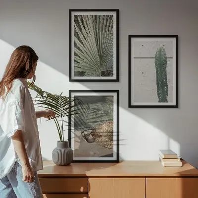 Set tablouri decorative cu tematică de accesorii pentru plante tropicale