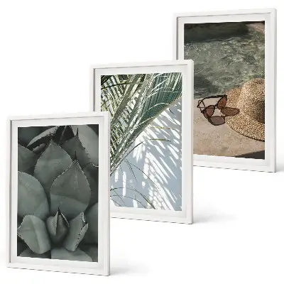 Set de tablouri pentru dormitor cu plante tropicale pentru vacanță