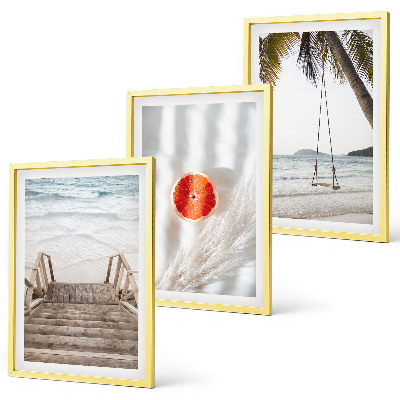 Set tablouri decorative Vacanță pe scări de lemn pe plajă