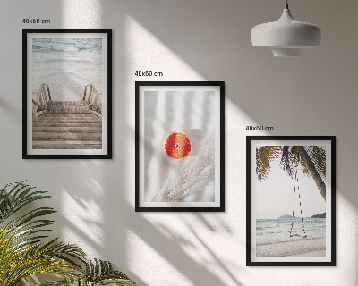 Set tablouri decorative Vacanță pe scări de lemn pe plajă