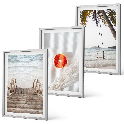 Set tablouri decorative Vacanță pe scări de lemn pe plajă