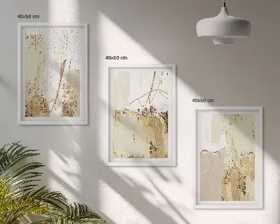Set de tablouri pentru dormitor modele abstracte în nuanțe de bej și alb