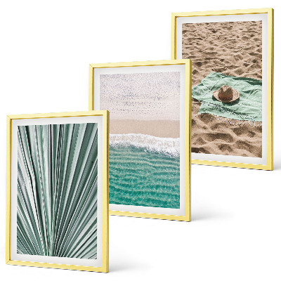 Set tablouri decorative Vederi de vacanță pe plajă și mare