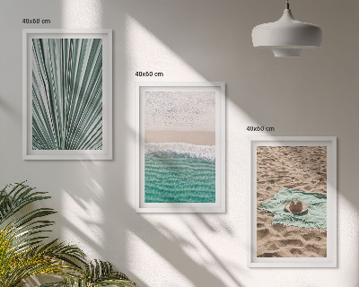 Set tablouri decorative Vederi de vacanță pe plajă și mare
