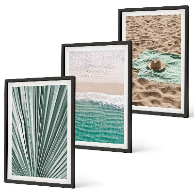 Set tablouri decorative Vederi de vacanță pe plajă și mare