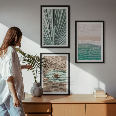 Set tablouri decorative Vederi de vacanță pe plajă și mare