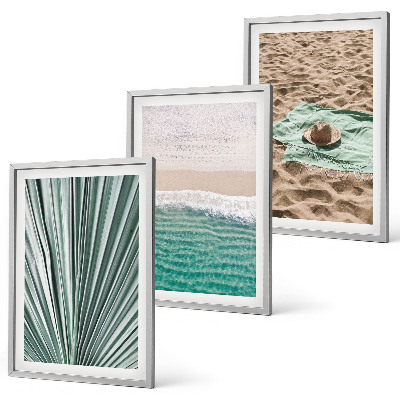 Set tablouri decorative Vederi de vacanță pe plajă și mare