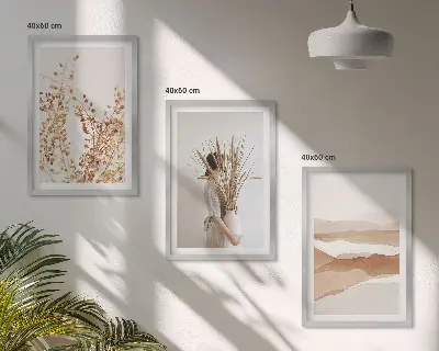 Set tablouri decorative cu design floral în stil boho rustic