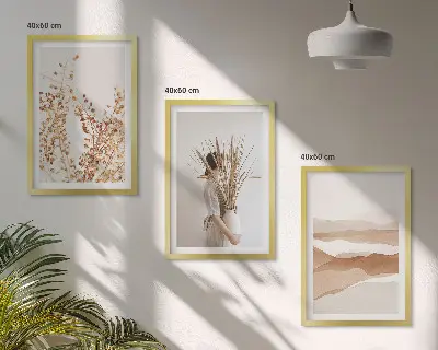 Set tablouri decorative cu design floral în stil boho rustic