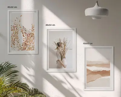 Set tablouri decorative cu design floral în stil boho rustic