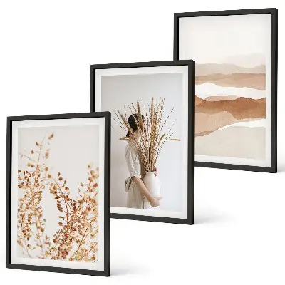 Set tablouri decorative cu design floral în stil boho rustic