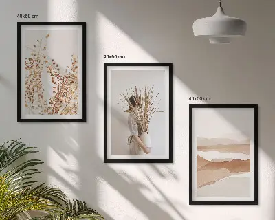 Set tablouri decorative cu design floral în stil boho rustic