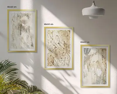 Set de tablouri pentru dormitor cu modele abstracte în nuanțe de bej și gri
