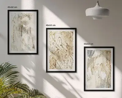 Set de tablouri pentru dormitor cu modele abstracte în nuanțe de bej și gri