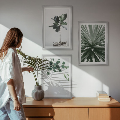 Set tablouri decorative Minimalismul plantelor verzi