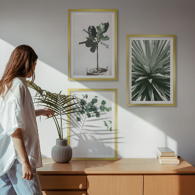 Set tablouri decorative Minimalismul plantelor verzi