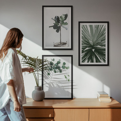 Set tablouri decorative Minimalismul plantelor verzi