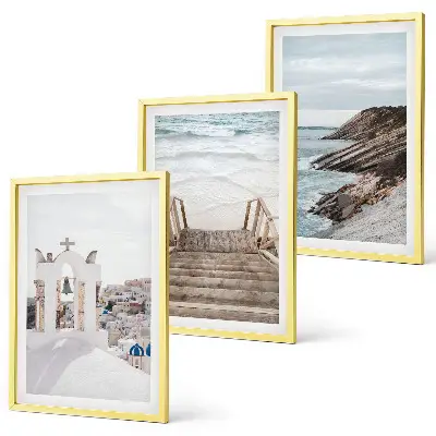 Set de tablouri pentru dormitor cu arhitectură marină din Santorini