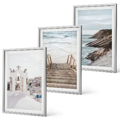 Set de tablouri pentru dormitor cu arhitectură marină din Santorini