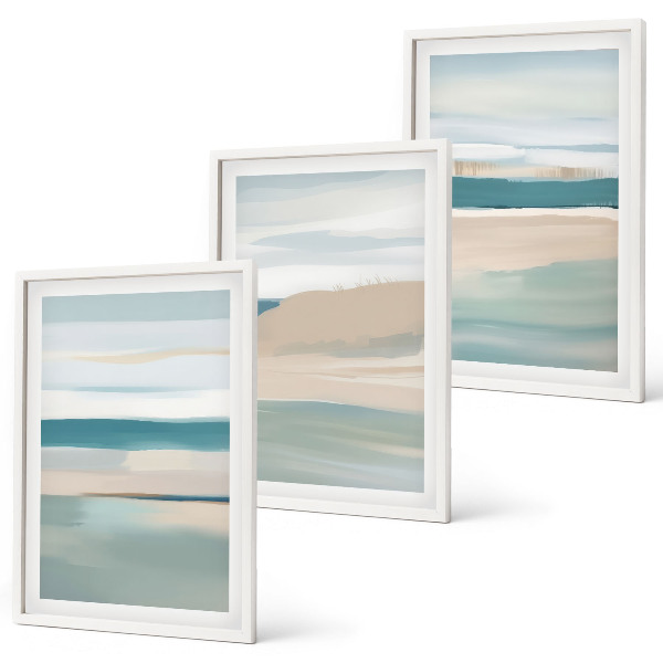 Set tablouri decorative Peisaje albastre abstracte