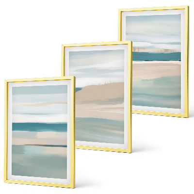 Set tablouri decorative Peisaje albastre abstracte
