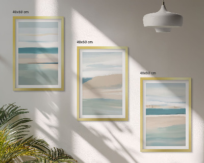 Set tablouri decorative Peisaje albastre abstracte