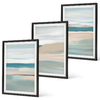 Set tablouri decorative Peisaje albastre abstracte