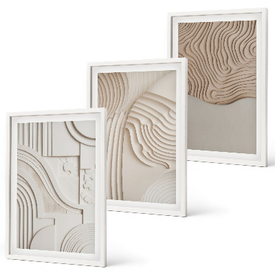 Set tablouri pentru dormitor Modele abstracte bej alb