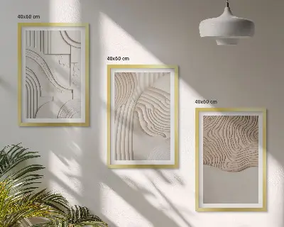 Set de tablouri pentru dormitor cu modele abstracte bej și alb