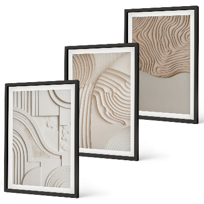 Set tablouri pentru dormitor Modele abstracte bej alb