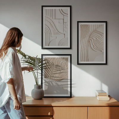 Set tablouri pentru dormitor Modele abstracte bej alb
