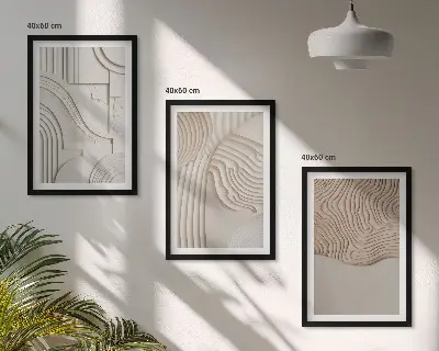 Set de tablouri pentru dormitor cu modele abstracte bej și alb