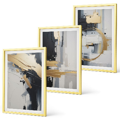 Set tablouri decorative Pictură abstractă alb-negru