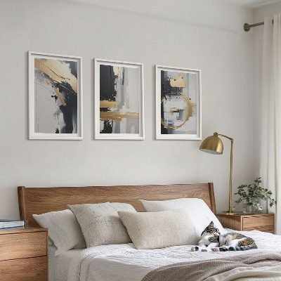 Set tablouri decorative Pictură abstractă alb-negru
