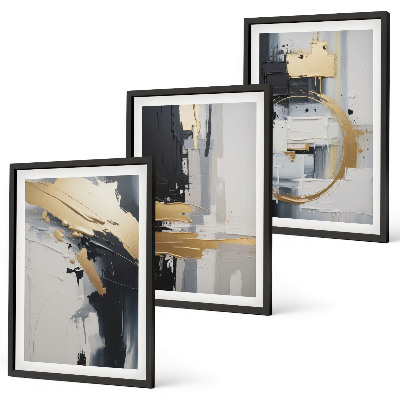 Set tablouri decorative Pictură abstractă alb-negru