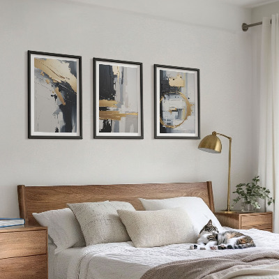 Set tablouri decorative Pictură abstractă alb-negru