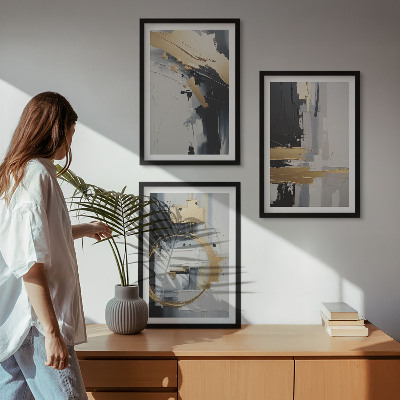 Set tablouri decorative Pictură abstractă alb-negru