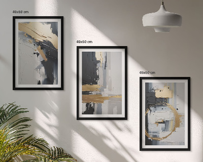 Set tablouri decorative Pictură abstractă alb-negru