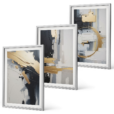 Set tablouri decorative Pictură abstractă alb-negru