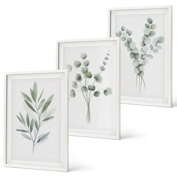 Set tablouri decorative cu modele de plante și verdeață