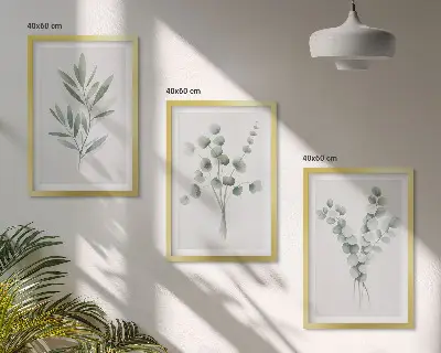 Set tablouri decorative cu modele de plante și verdeață